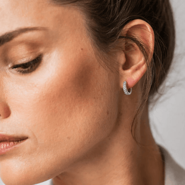 Ti Sento Silver Small Crystal Hoop Earrings