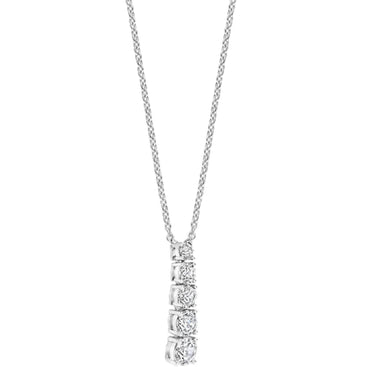 Ti Sento Silver Solitaire Drop Pendant Necklace