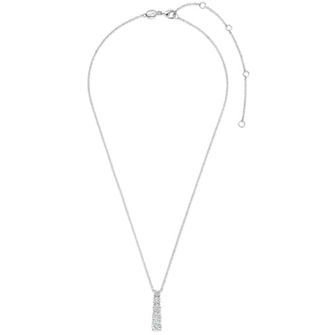 Ti Sento Silver Solitaire Drop Pendant Necklace