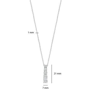 Ti Sento Silver Solitaire Drop Pendant Necklace