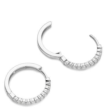 Ti Sento Silver Tennis Hoop Earrings