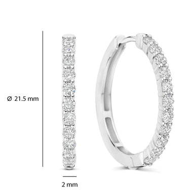 Ti Sento Silver Tennis Hoop Earrings