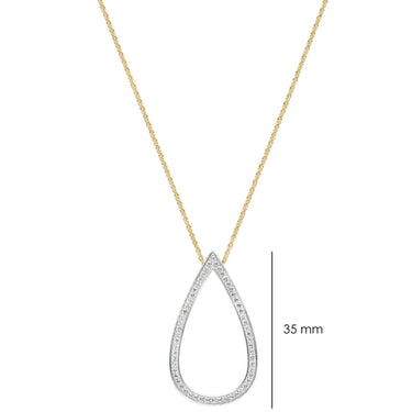 Ti Sento Two Tone Classic Oval Pendant Necklace