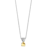 Gold and silver necklace with a unique pendant on a white background