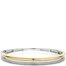 Two-tone gold and silver bracelet with small diamonds on a white background