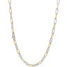 Two-tone gold and silver chain necklace on a white background