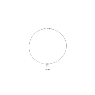 Ti Sento Two Tone Pearl Pendant Collar Necklace