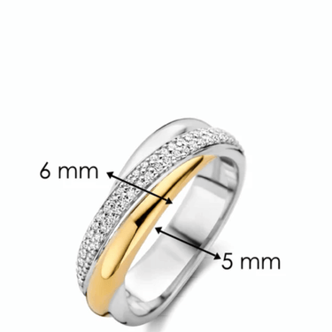 Ti Sento Two Tone Triple Layered Ring