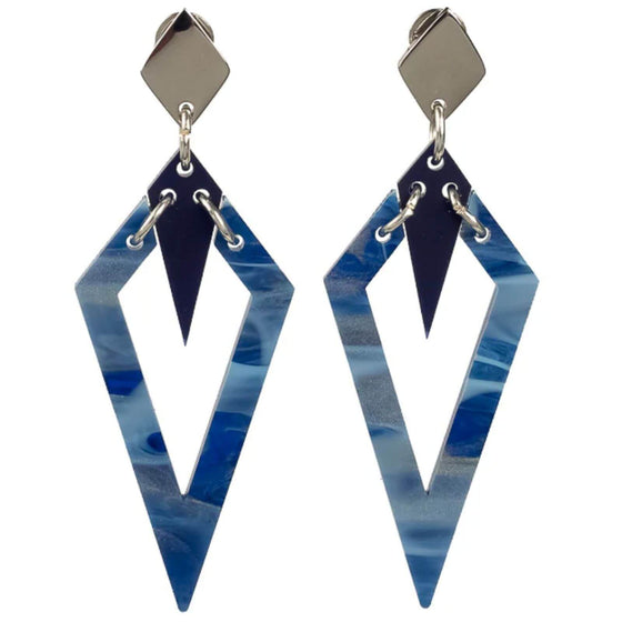 TooLally Arrowheads Earrings - Blue Navy