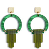 TooLally Art Deco Chandeliers Earrings - Green