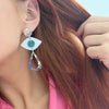 TooLally Eye Motif Drop Earrings - Blue