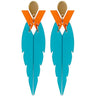 TooLally Kingfishers Earrings - Azure & Orange