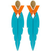 TooLally Kingfishers Earrings - Azure & Orange