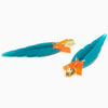 TooLally Kingfishers Earrings - Azure & Orange