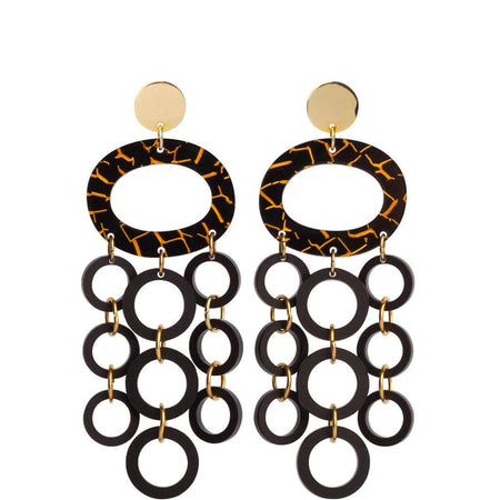 TooLally Oh What A Night Earrings - Black Crackle