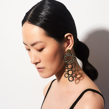 TooLally Oh What A Night Earrings - Black Crackle