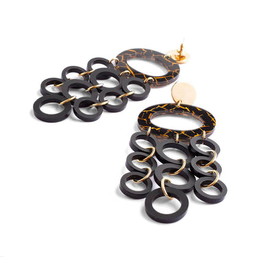 TooLally Oh What A Night Earrings - Black Crackle
