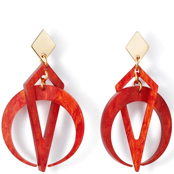 TooLally Petite Crescent Earrings - Sienna Red