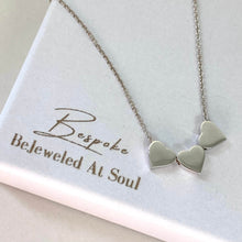 BeJeweled Bespoke Silver Trio Heart Necklace