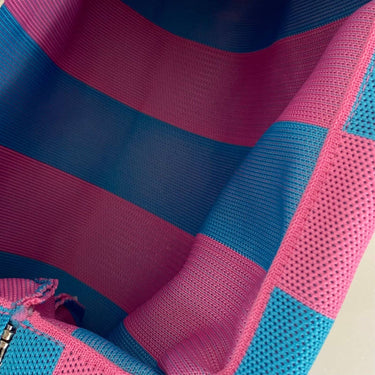 Turquoise & Pink Stripe Fabric Grab Bag