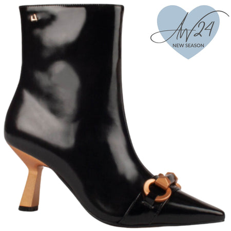 Una Healy Black Kitten Heel Boots