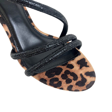 Una Healy Black & Leopard Strappy High Heel Sandals