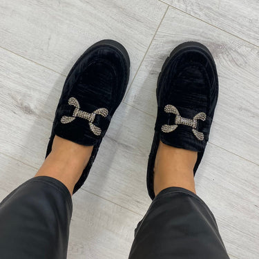 una-healy-black-velvet-chunky-sole-loafers