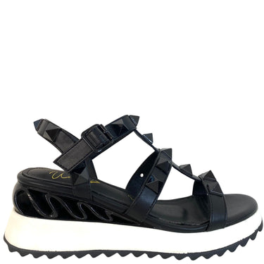 Una Healy Chunky Wedge Strappy Sandals - Black
