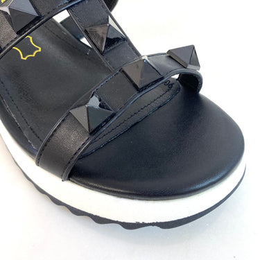 Una Healy Chunky Wedge Strappy Sandals - Black