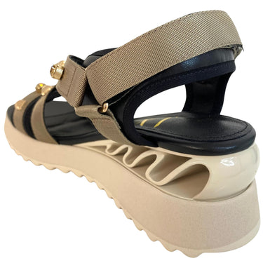 Una Healy Chunky Wedge Strappy Sandals - Khaki Green