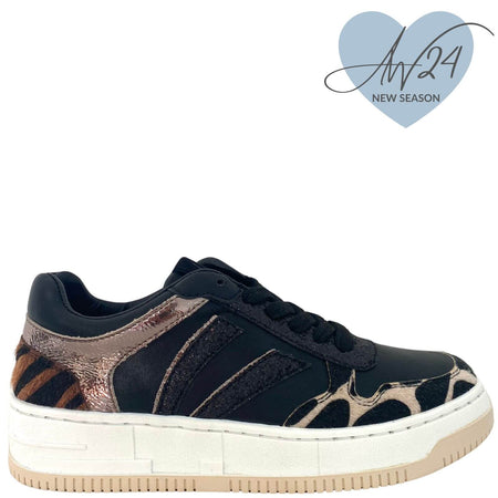 Una Healy Classic Black Sneakers - Animal Print