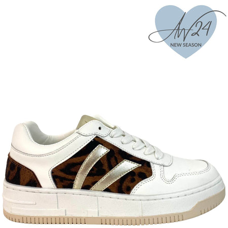 Una Healy Classic White Sneakers - Animal Print