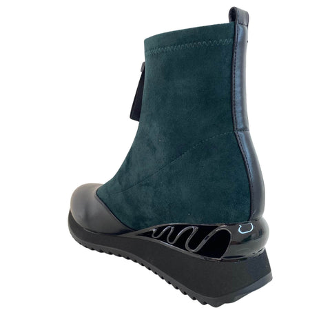 Una Healy Front Zip Wedge Sole Boots - Green