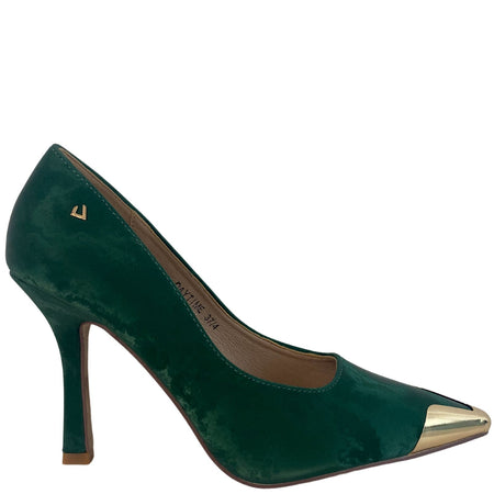 Una Healy Gold Tipped Toe Stiletto Shoes - Emerald