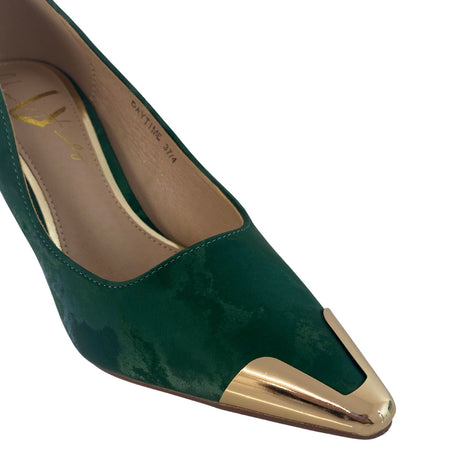 Una Healy Gold Tipped Toe Stiletto Shoes - Emerald