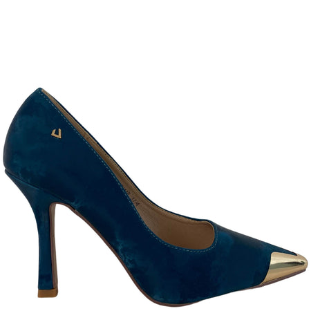 Una Healy Gold Tipped Toe Stiletto Shoes - Teal