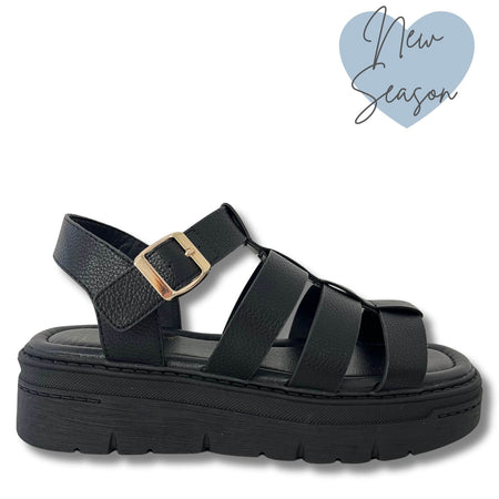 Una Healy Good Time Strappy Sandals - Black