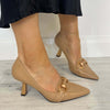 Una Healy Kitten Heel Court Shoes - Caramel