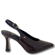 ladies burgundy sling back heeled shoes