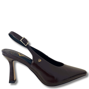ladies burgundy sling back heeled shoes