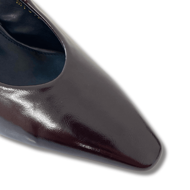ladies burgundy sling back heeled shoes