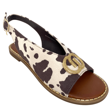 Una Healy Sling Back Open Toe Shoes - Cow Pattern
