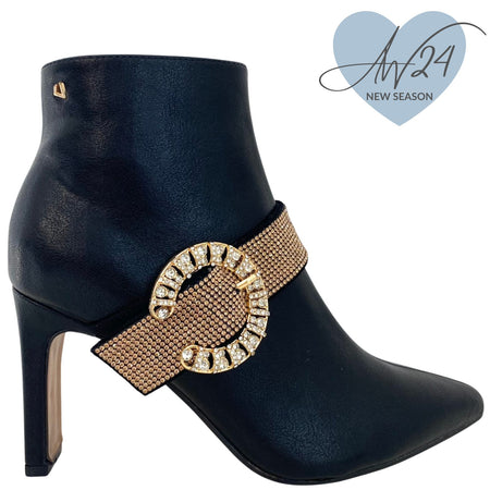 Una Healy Sparkly Brooch Ankle Boots - Black