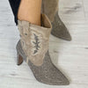 Una Healy Sparkly Rhinestone Dressy Western Boots - Taupe