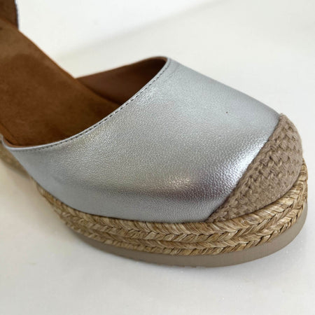 Unisa Cameo Silver Wedge Shoes