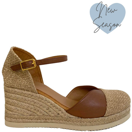 Unisa Cech Tan Leather Wedge Shoes