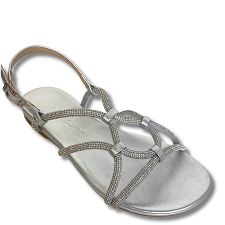 Unisa Cooper Silver Sparkle Flat Sandals