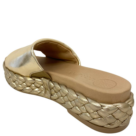 Unisa Ebert Gold Flatform Mule Sandals