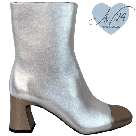 Unisa Meila Silver & Pale Gold Square Toe Boots