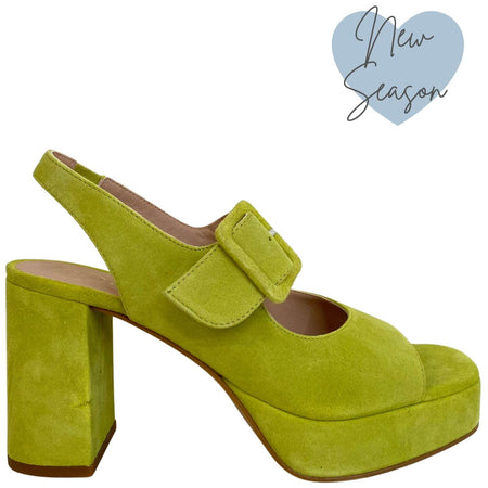 Unisa Odela Lime Suede Platform Sandals